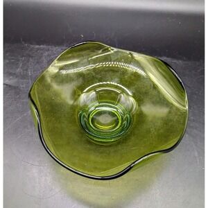 Vintage Viking Epic NOS 1957 Avocado Green Bowl 7" Mid Century Art Glass